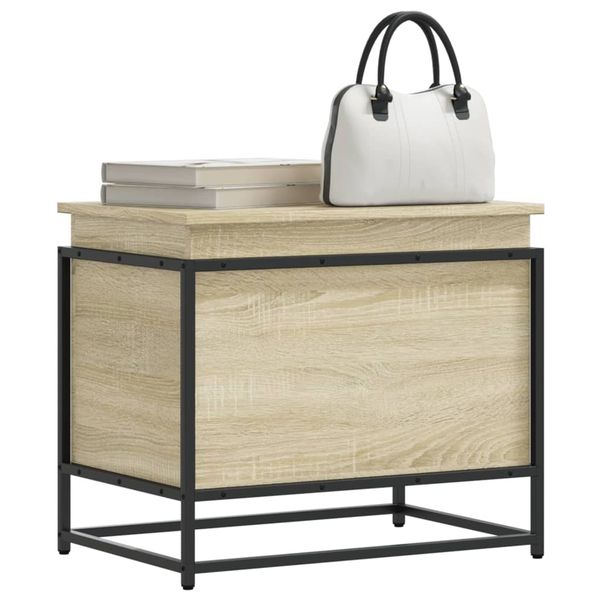 vidaXL Úložný box s vekom sivá sonoma 60x40x51,5 cm kompozitné drevo