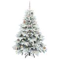 vidaXL Umelý vianočný stromček s 150 LED-i Biela 150 cm PE a PVC