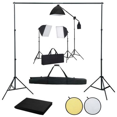 vidaXL Fotografické vybavenie, softboxy, pozadie a odrazová doska