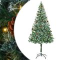 vidaXL Umelý vianočný stromček s 300 LED-i Zelená 180 cm PVC a oceľ