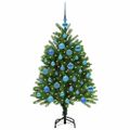vidaXL Vianočný stromček s 150 LED-i so stojanom Zelená 120 cm PE