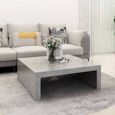 vidaXL Konferenčný stolík, betónovo sivý 100x100x35cm kompozitné drevo