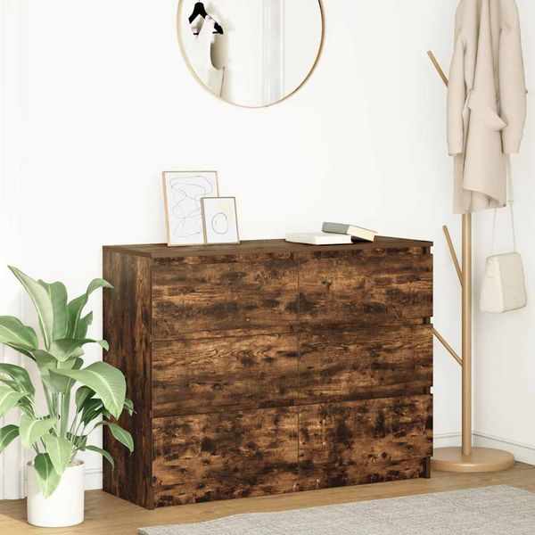 vidaXL Komoda dymový dub 100x35x76 cm kompozitné drevo