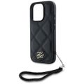 Obal Karl Lagerfeld HC Quilted PU Initial Logo & Chain Strap pre iPhone 16 Pro Max čierny