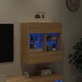vidaXL TV nástenná skrinka s LED svetlami dub sonoma 58,5x30x60,5 cm