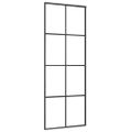 vidaXL Posuvné dvere s kovaním 76x205 cm ESG sklo a hliník