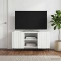 vidaXL TV skrinka 102 x 34,5 x 52 cm Biela s vysokým leskom