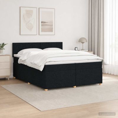 vidaXL Posteľ boxspring s matracom Čierna 200 x 200 cm Látka