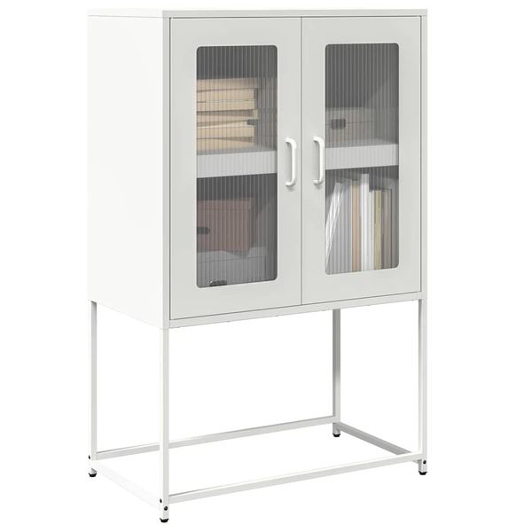 vidaXL Highboard White 68x39x107 cm Oceľ