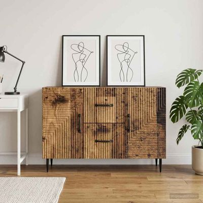 vidaXL Servírovacia skriňa so zásuvkou Staré drevo 89 x 34,5 x 60 cm