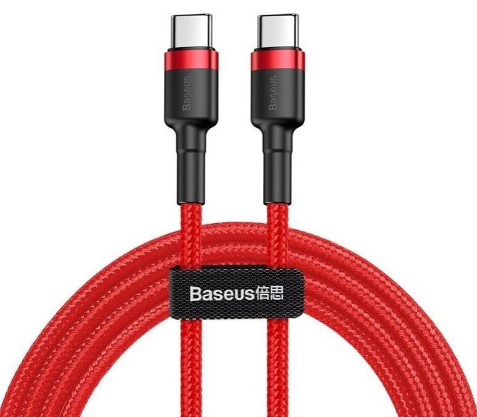 Baseus dátový kábel Cafule USB-C/USB-C 1m PD2.0 60W červený