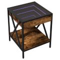 vidaXL Konferenčný stolík s nekonečnými LED dymový dub 40x40x49 cm