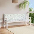 vidaXL Podložky na záhradnú lavičku 2 ks vzor listov 200x50x7 cm látka