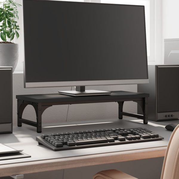 vidaXL Stojan na monitor čierny 55x23x14 cm kompozitné drevo