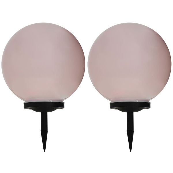 vidaXL Vonkajšie solárne lampy 2 ks 40 cm LED guľové RGB