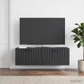 vidaXL Nástenná TV skrinka Čierna 98 x 41 x 30 cm Kompozitné drevo