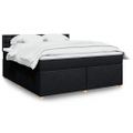 vidaXL Posteľný rám boxspring s matracom čierny 180x200 cm látka