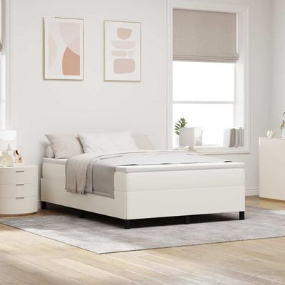 vidaXL Posteľ s pružinovým rámom Krémová 140 x 190 cm