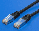 S/FTP patchkabel kat. 6, 0,5m, černý