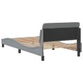 vidaXL Rám postele Dover bledosivý 100x200 cm látka
