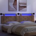 vidaXL Závesné čelo postele S LED svetlom Kapučínová Umelá koža
