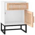 vidaXL Nočný stolík biely 40x30x55,5cm kompozitné drevo a železo