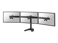 Stojan - pre 3 LCD displeje - čierna - veľkosť obrazovky: 10"-27" - stolový stojan, priechodka, upevniteľný na stôl