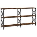 vidaXL Konzolový stolík dymový dub 156x28x80,5 cm kompozitné drevo