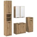 vidaXL Sada kúpeľňového nábytku 4 pcs Remeselný dub Kompozitné drevo