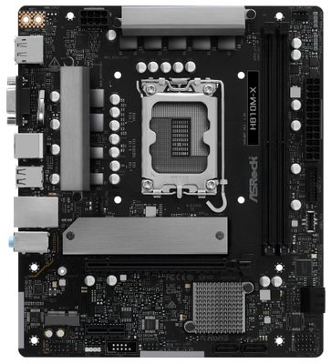 ASRock H810M-X / Intel H810 / LGA1851 / 2x DDR5 / M.2 / VGA / HDMI / DP / mATX Základná doska, Intel H810, LGA1851, 2× DDR5 DIMM (max. 128GB), M.2, HDMI, DisplayPort, VGA, mATX