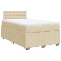 vidaXL Boxspring posteľ s matracom krémová 120x190 cm látka