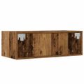 vidaXL TV skrinka s LED svetlami staré drevo 75x35,5x25 cm