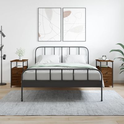 vidaXL Nočné stolíky 2 ks hnedý dub 30x60x60 cm kompozitné drevo