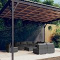 vidaXL 10-dielna záhradná sedacia súprava s podložkami polyratan sivá