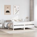 vidaXL Rám postele s čelom biely 180x200 cm borovicový masív