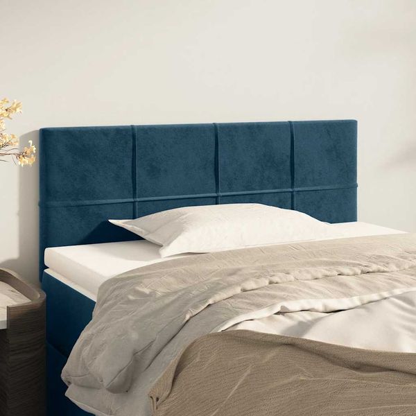 vidaXL Čelo postele tmavomodré 80x5x78/88 cm zamat