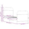 vidaXL Posteľný rám bez matraca 80x200 cm dymový dub kompozitné drevo