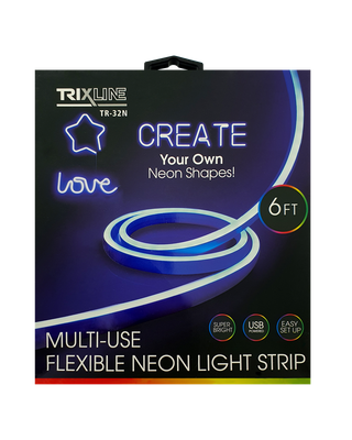 TR-32N Flexibilný NEONOVÝ LED pásik - modrý 1,8m na USB Trixline