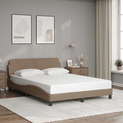 vidaXL Rám postele Dover kapučínový 140x190 cm umelá koža