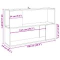 VidaXL knižnica Old Wood 100x24x63 cm Engineered Wood
