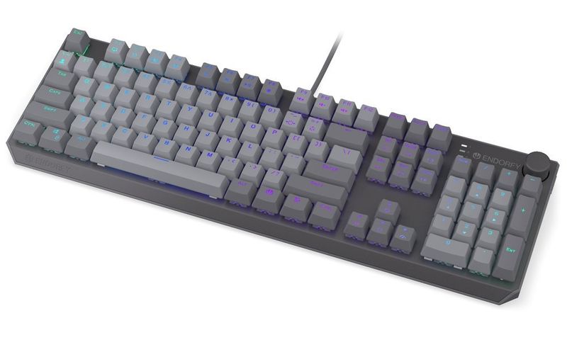 Endorfy mechanická klávesnice Thock V2 / drátová / ARGB /  red sw. / USB / num. kl. / US layout Klávesnice, herní, drátová, mechanická, Endorfy Red, US layout, ARGB, hliníková konstrukce, USB, šedá