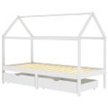 vidaXL Detský rám postele so zásuvkami biely borovicový masív 90x200cm