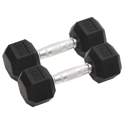 vidaXL Jednoručné činky 2 ks 12 kg celkové liatina