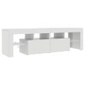 vidaXL TV skrinka s LED svetlami, lesklá biela 140x36,5x40 cm
