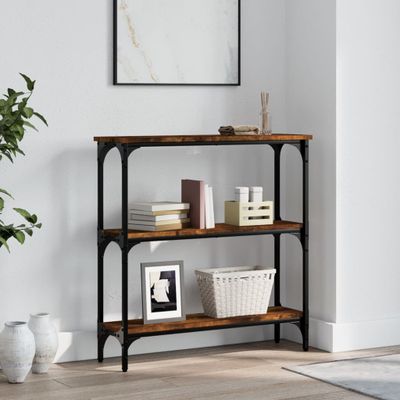 vidaXL Konzolový stolík dymový dub 75x22,5x75 cm kompozitné drevo