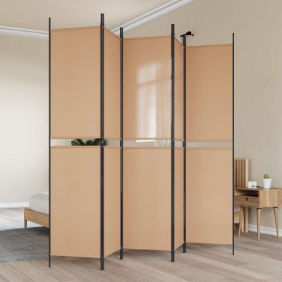 vidaXL 5-panelový paraván Béžová 250 x 220 cm Látka