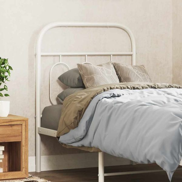 vidaXL Kovové náhradné čelo postele biele 75 cm