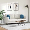 vidaXL Vankúše na sedenie 2 pcs Modrá Ø 40 x 13 cm Zamat