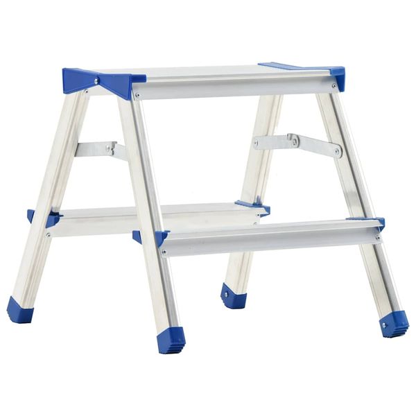 vidaXL 2-stupňový hliníkový obojstranný rebrík 44 cm