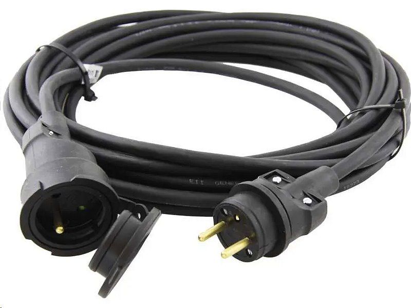 Prodlužovací kábel EMOS PM0502 čierny spojka 15 m / 3x 1,5 mm gumový / IP65